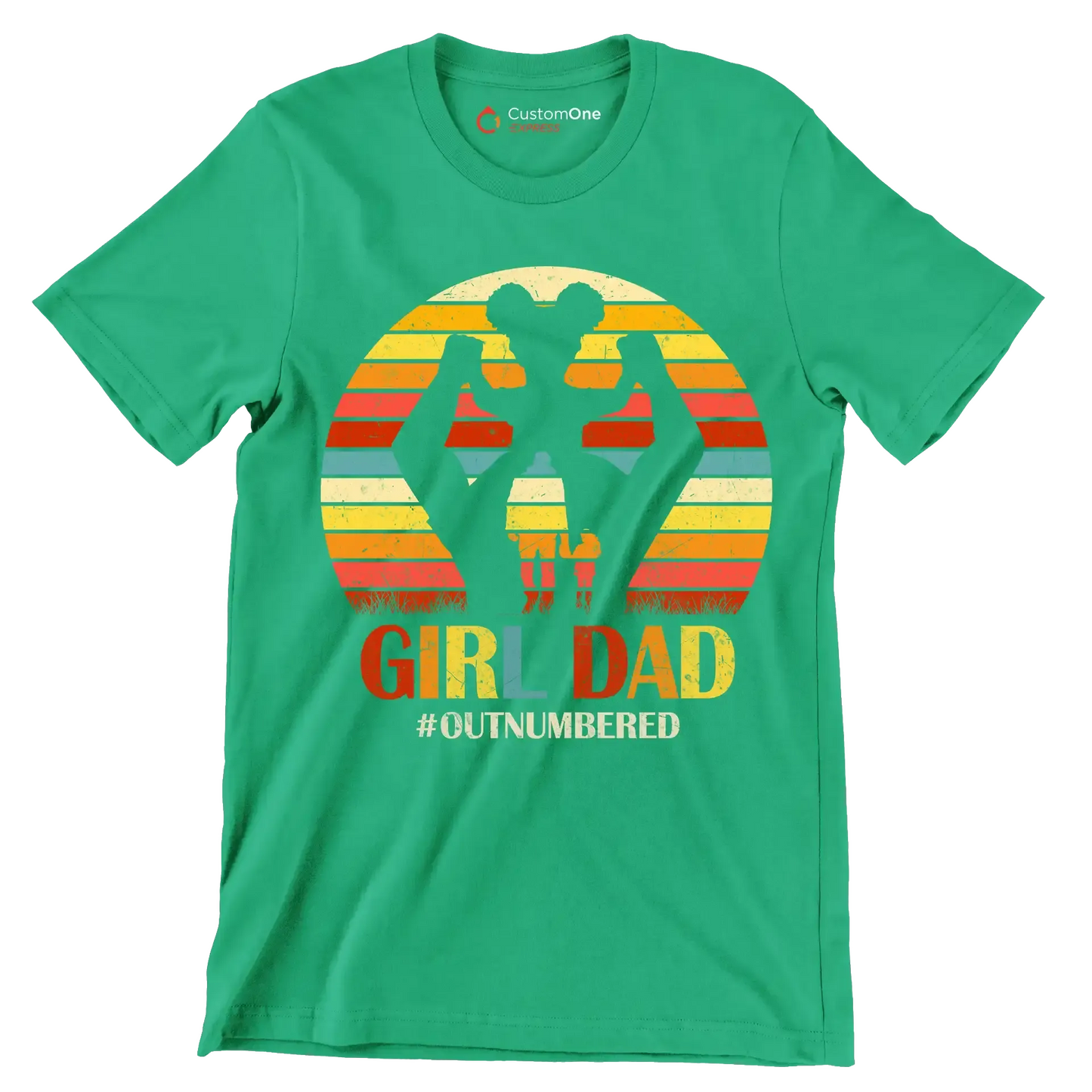Girl Dad - Father’s Day T-Shirt-Green-S-Custom One Express