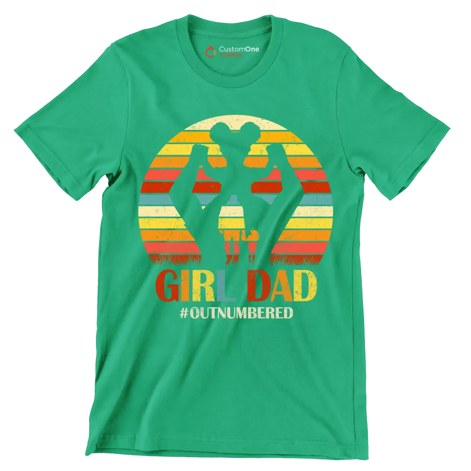 Girl Dad - Father’s Day T-Shirt-Green-S-Custom One Express