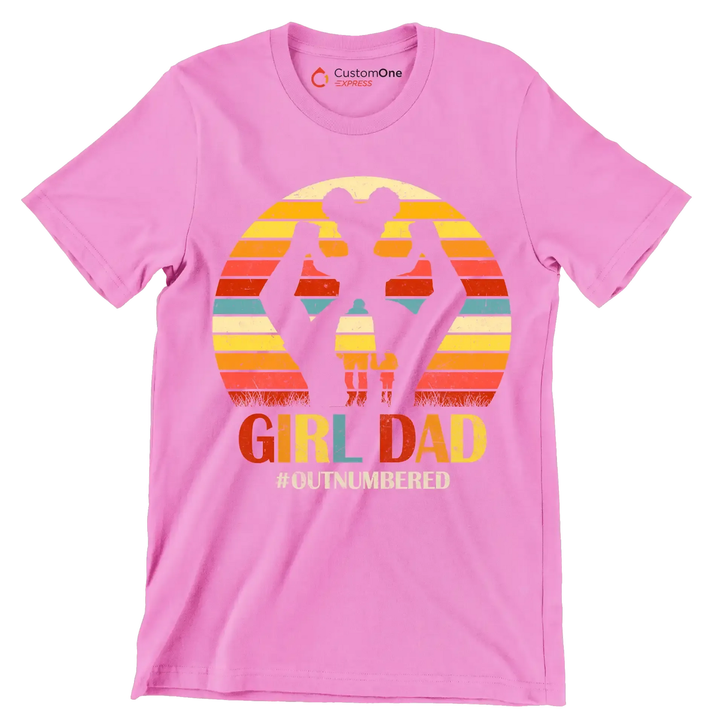 Girl Dad - Father’s Day T-Shirt-Pink-S-Custom One Express