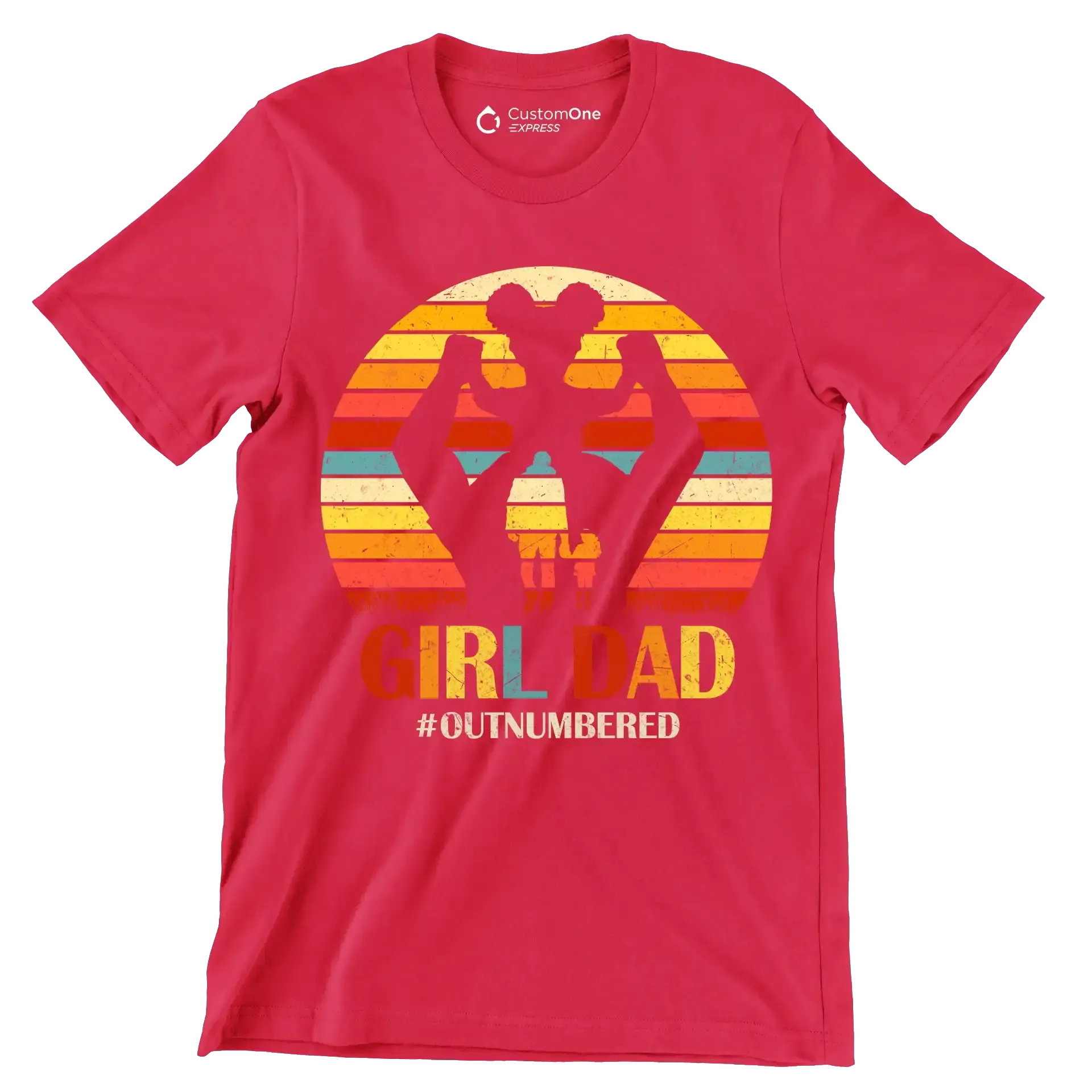 Girl Dad - Father’s Day T-Shirt-Red-S-Custom One Express