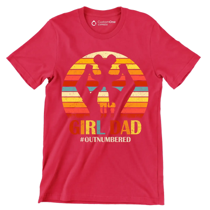 Girl Dad - Father’s Day T-Shirt-Red-S-Custom One Express