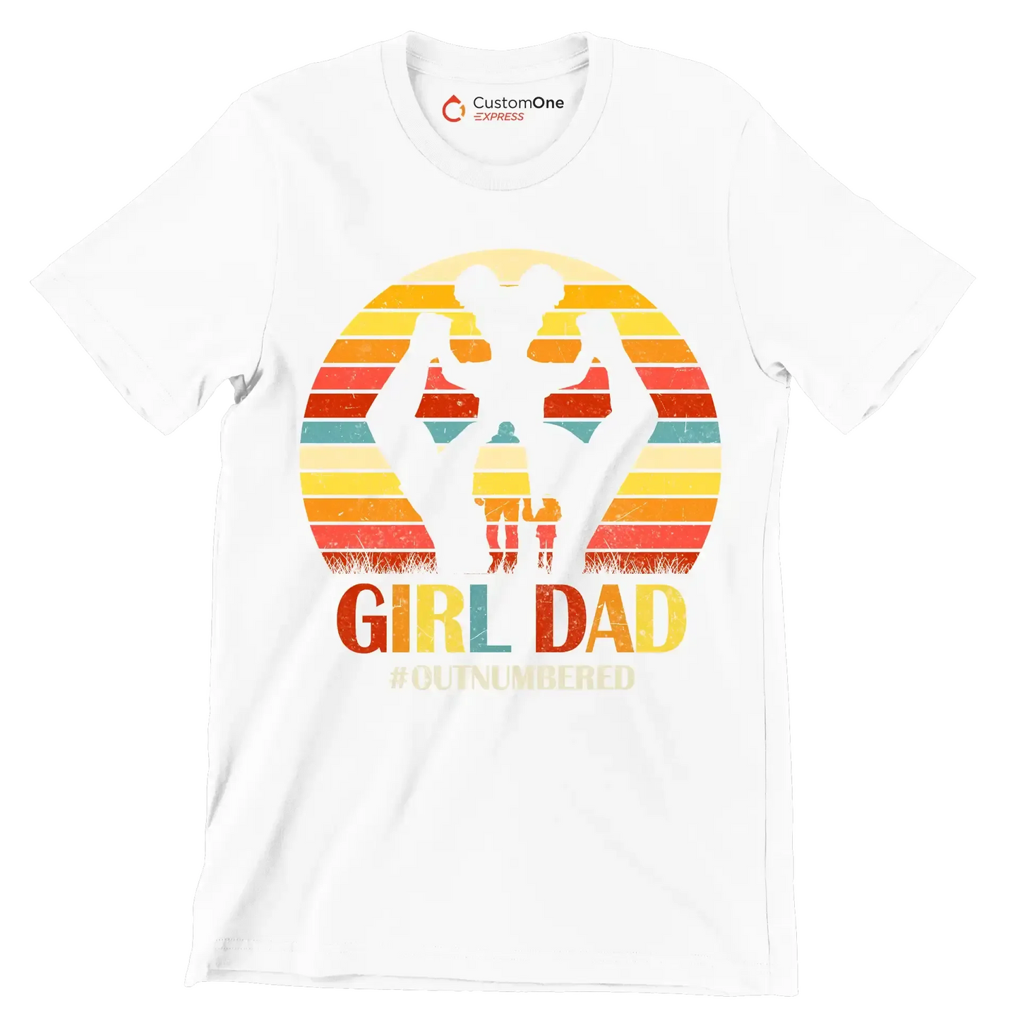 Girl Dad - Father’s Day T-Shirt-White-S-Custom One Express