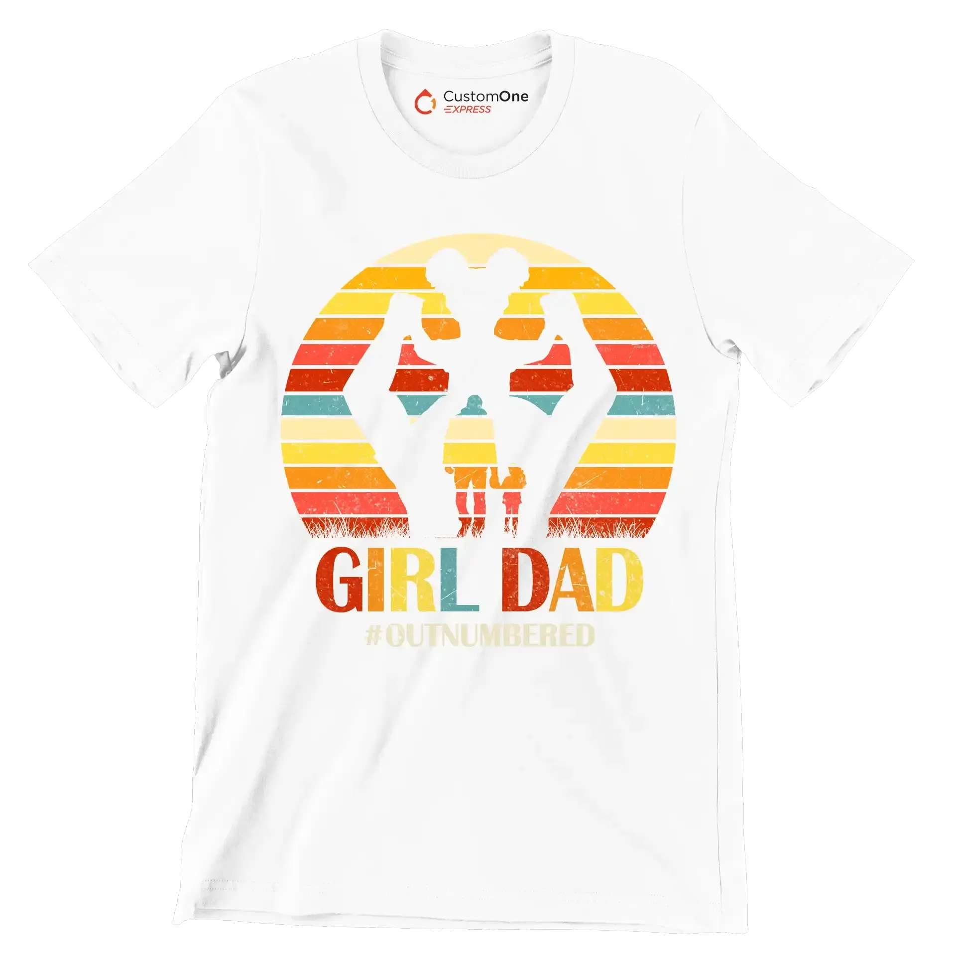 Girl Dad - Father’s Day T-Shirt-White-S-Custom One Express
