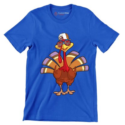Give thanks, Gobble - Thanksgiving Themed T-Shirt-Blue-S-Custom One Express
