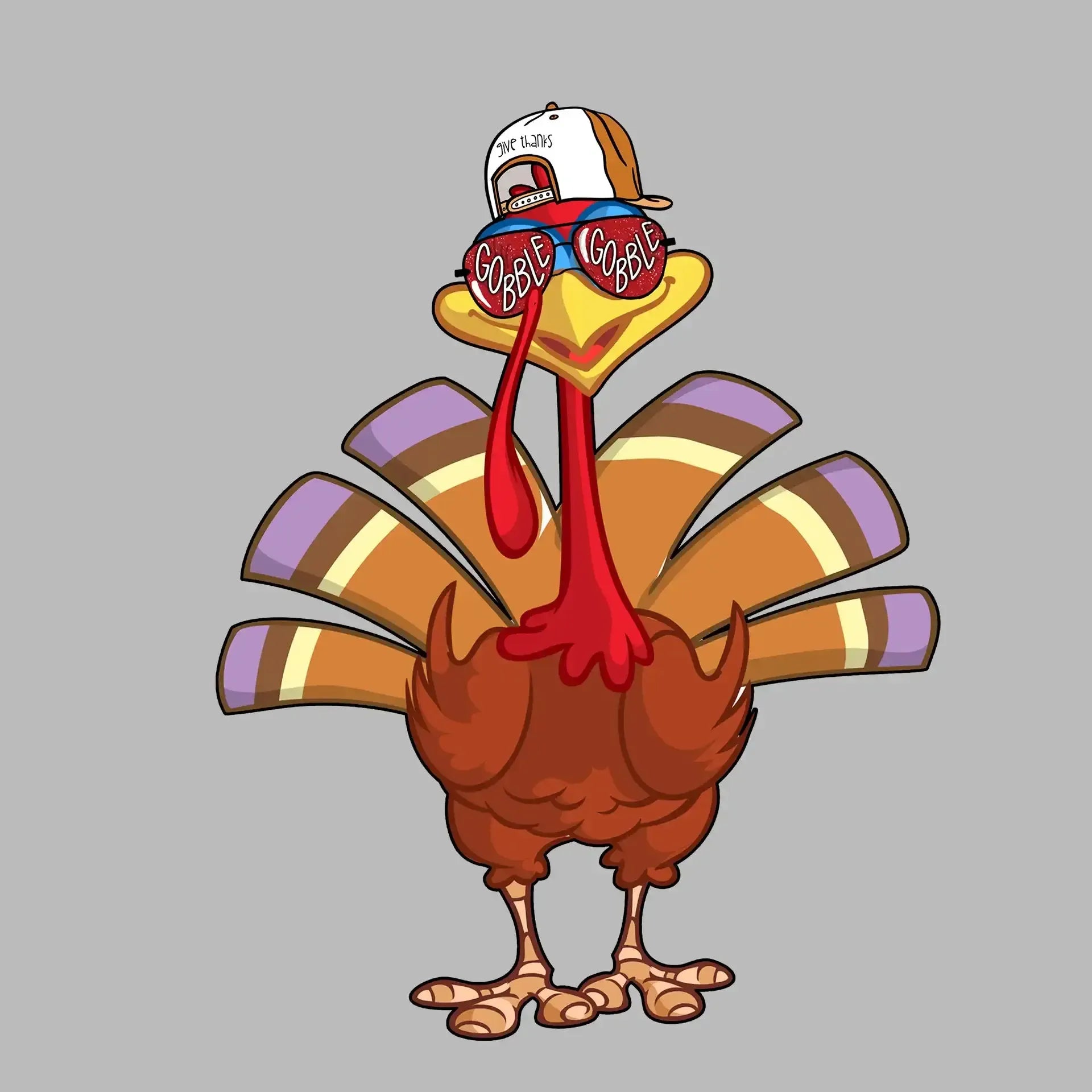 Give thanks, Gobble - Thanksgiving Themed T-Shirt-Black-S-Custom One Express