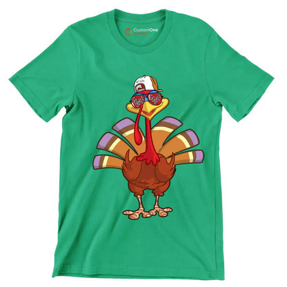 Give thanks, Gobble - Thanksgiving Themed T-Shirt-Green-S-Custom One Express