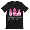 Gnome one fights alone breast cancer awareness - Breast Cancer Awareness T-Shirt-Black-S-Custom One Express