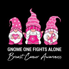 Gnome one fights alone breast cancer awareness - Breast Cancer Awareness T-Shirt-Black-S-Custom One Express