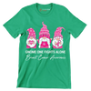 Gnome one fights alone breast cancer awareness - Breast Cancer Awareness T-Shirt-Green-S-Custom One Express