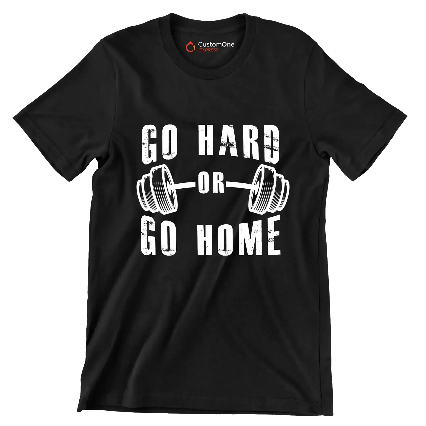 Go Hard Or Go Home - Gym Themed T-Shirt-Black-S-Custom One Express