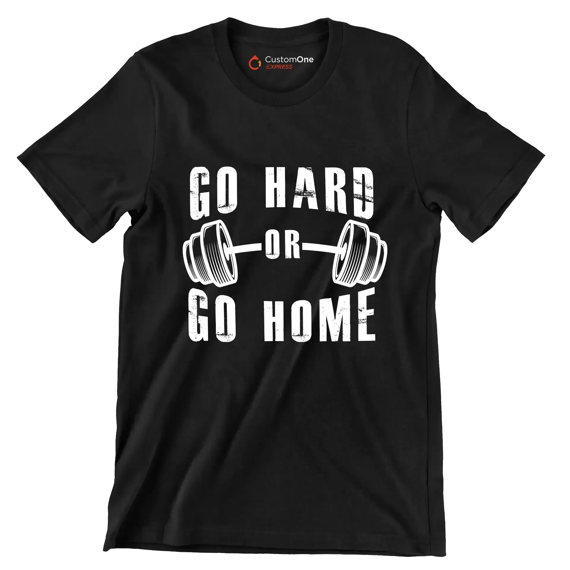 Go Hard Or Go Home - Gym Themed T-Shirt-Black-S-Custom One Express