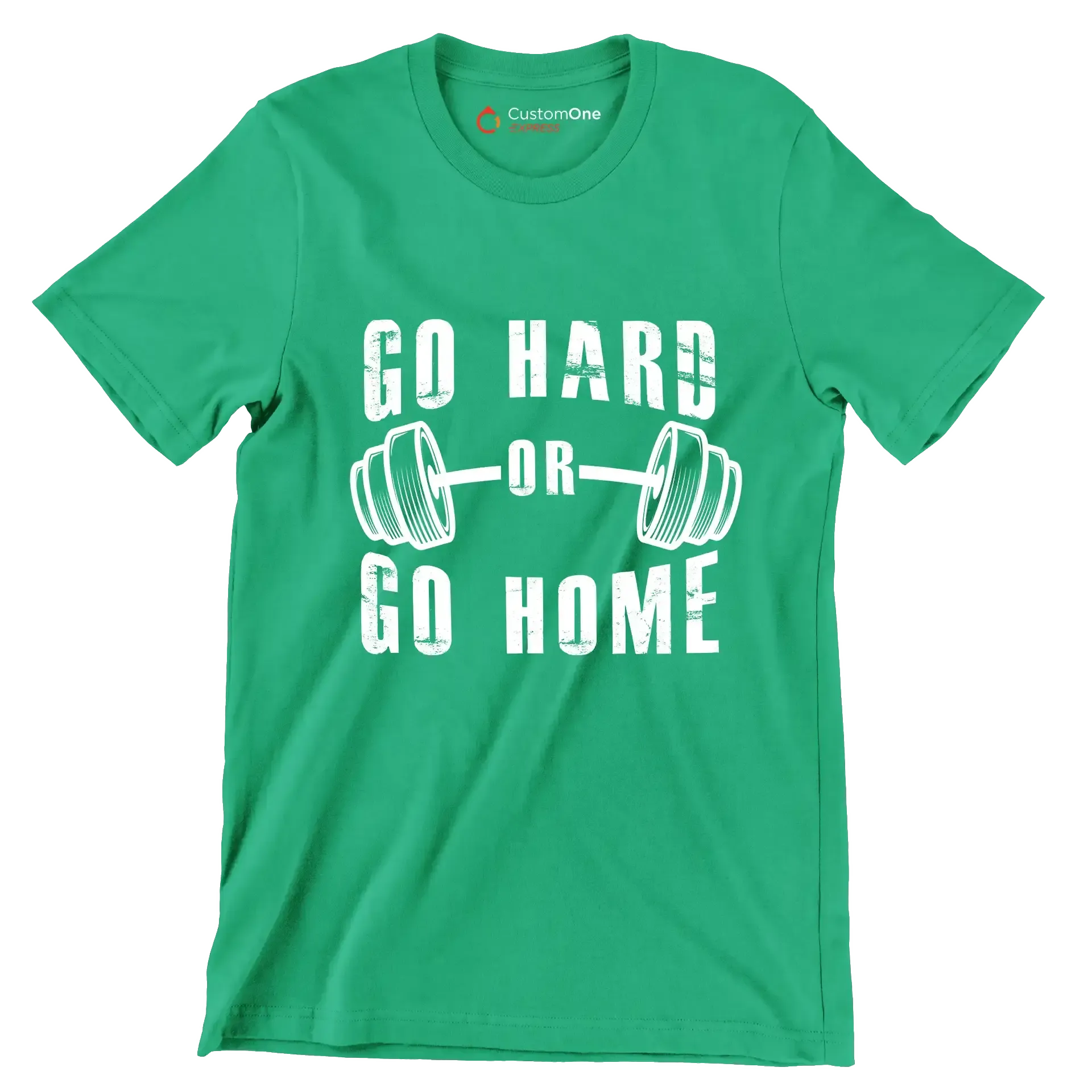 Go Hard Or Go Home - Gym Themed T-Shirt-Green-S-Custom One Express