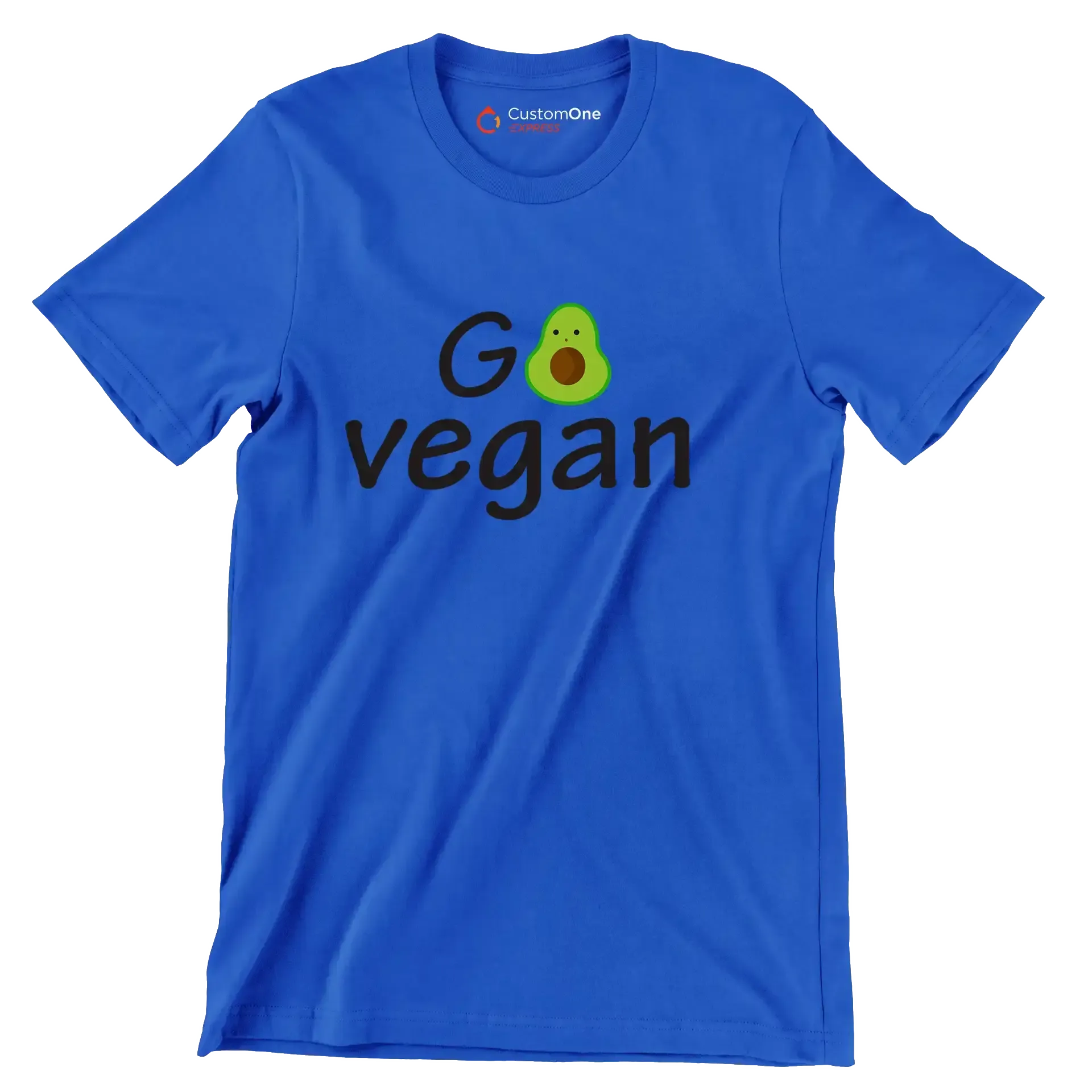 Go Vegan - Vegan Themed T-Shirt-Blue-S-Custom One Express