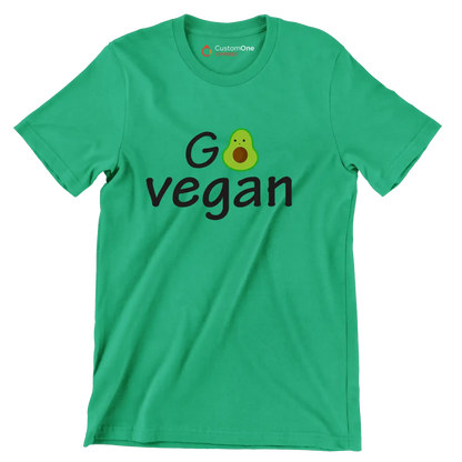 Go Vegan - Vegan Themed T-Shirt-Green-S-Custom One Express