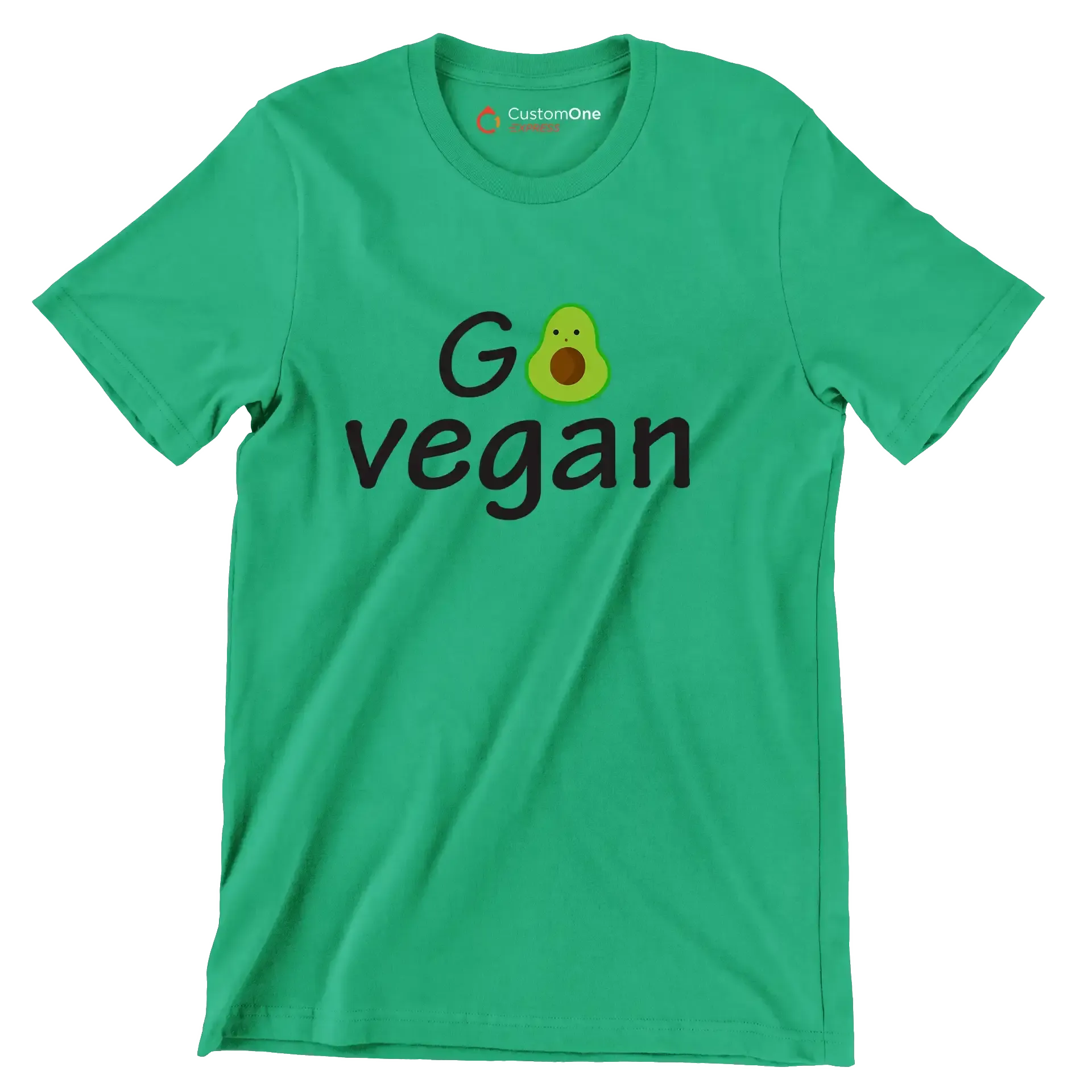 Go Vegan - Vegan Themed T-Shirt-Green-S-Custom One Express