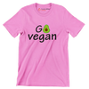 Go Vegan - Vegan Themed T-Shirt-Pink-S-Custom One Express