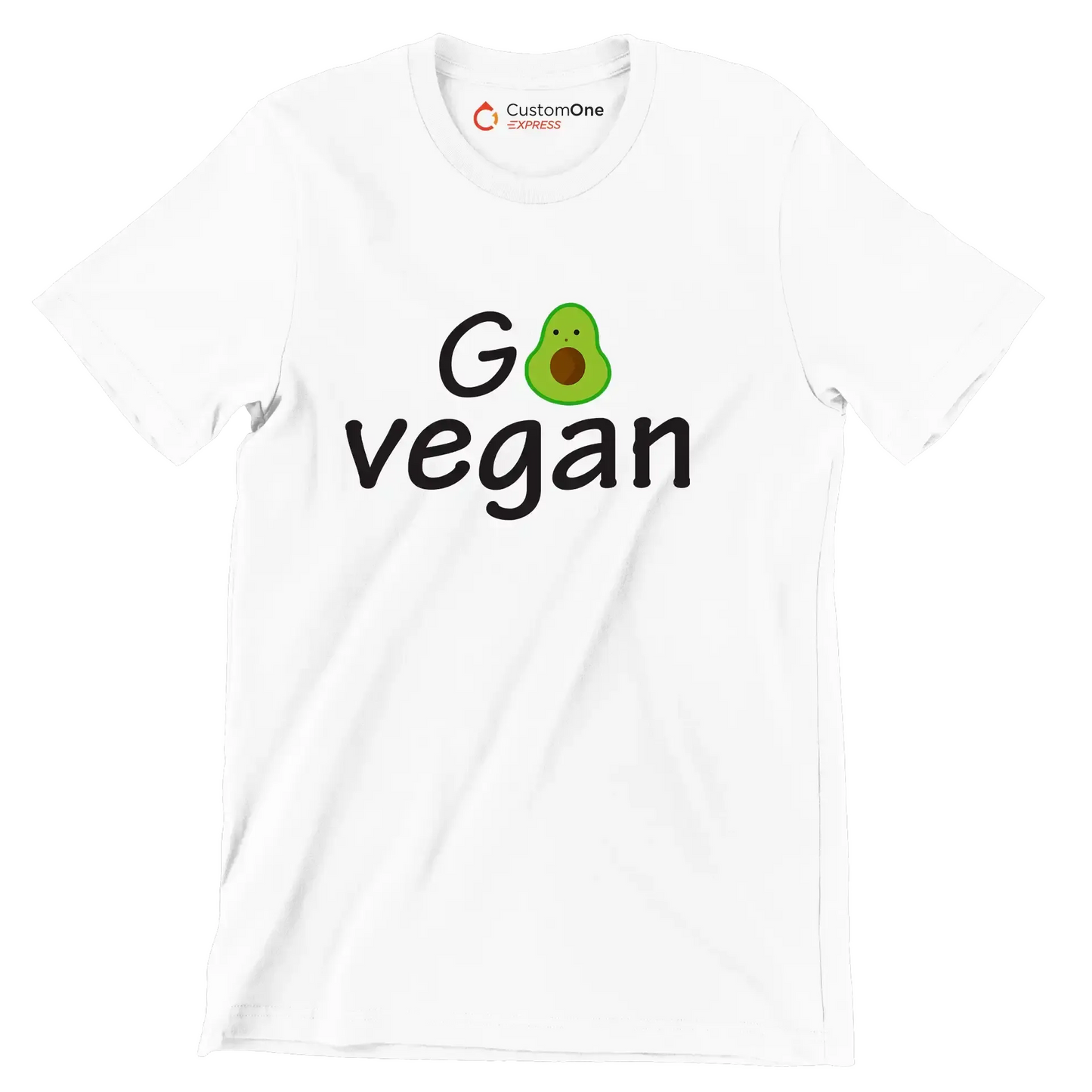 Go Vegan - Vegan Themed T-Shirt-White-S-Custom One Express
