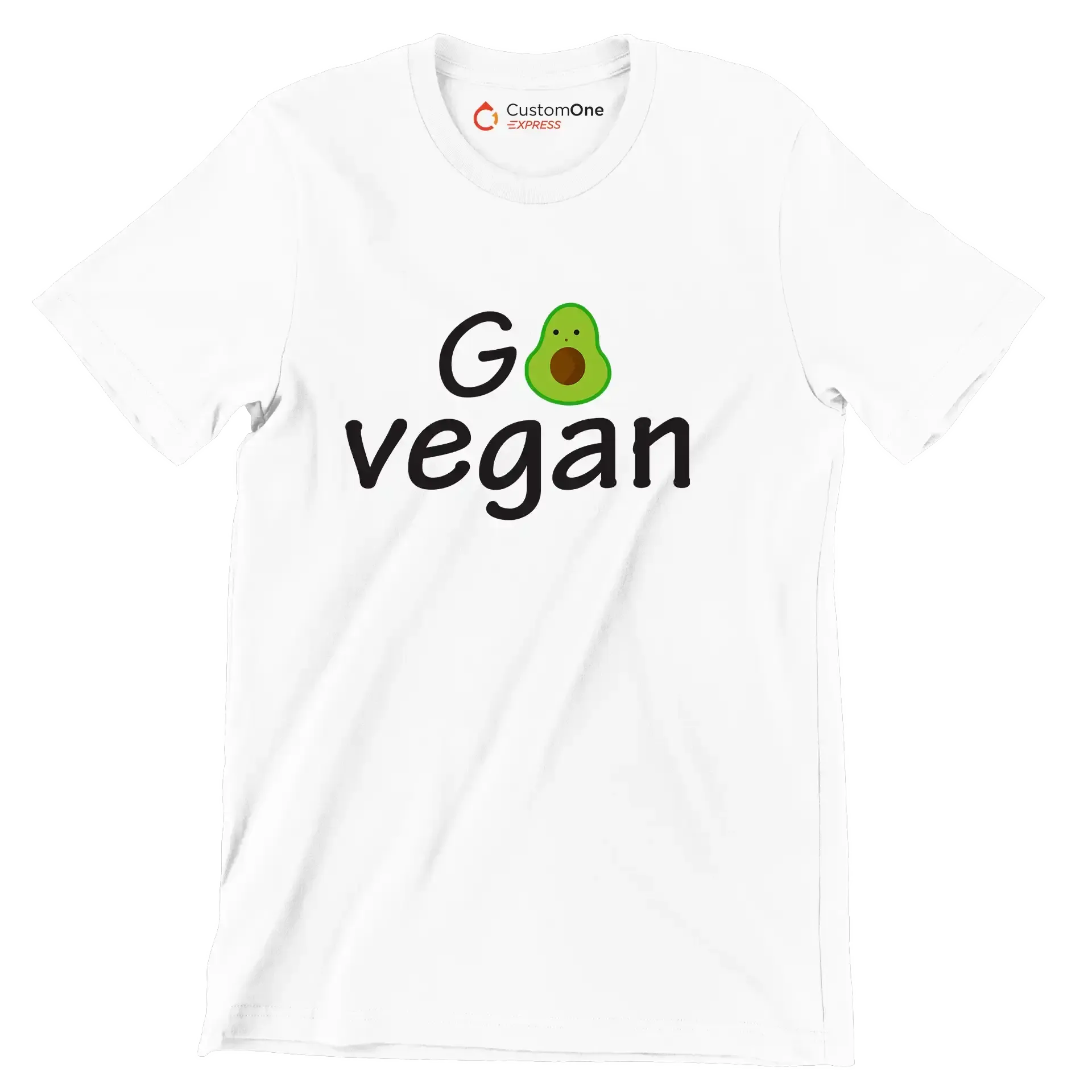 Go Vegan - Vegan Themed T-Shirt-White-S-Custom One Express