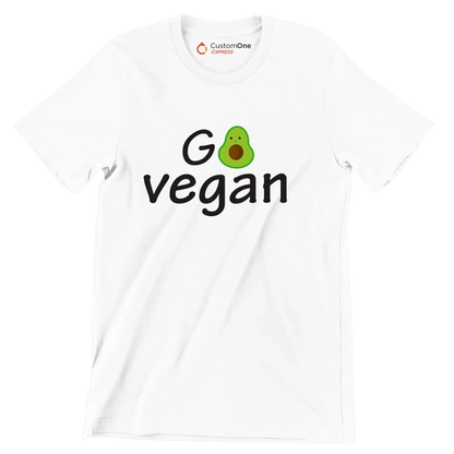 Go Vegan - Vegan Themed T-Shirt-White-S-Custom One Express