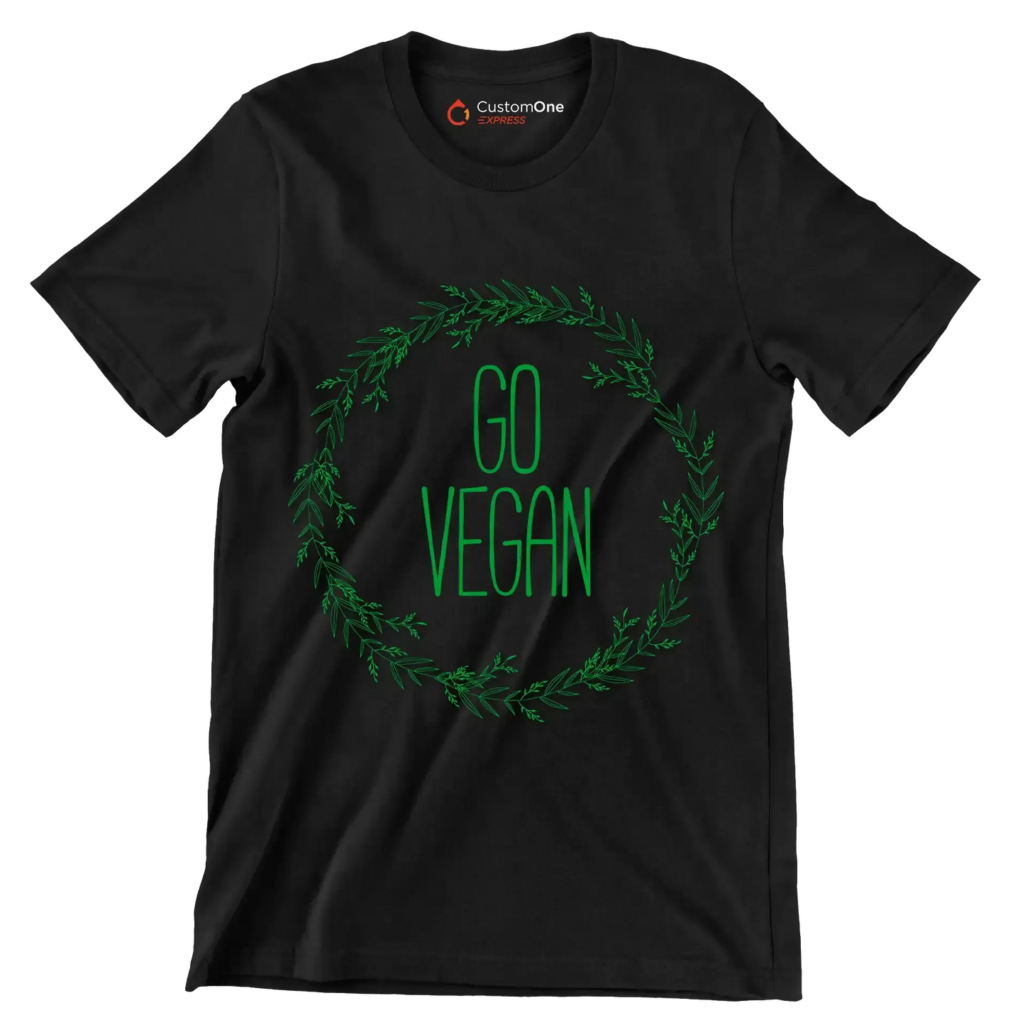 Go vegan - Vegan Themed T-Shirt-Black-S-Custom One Express