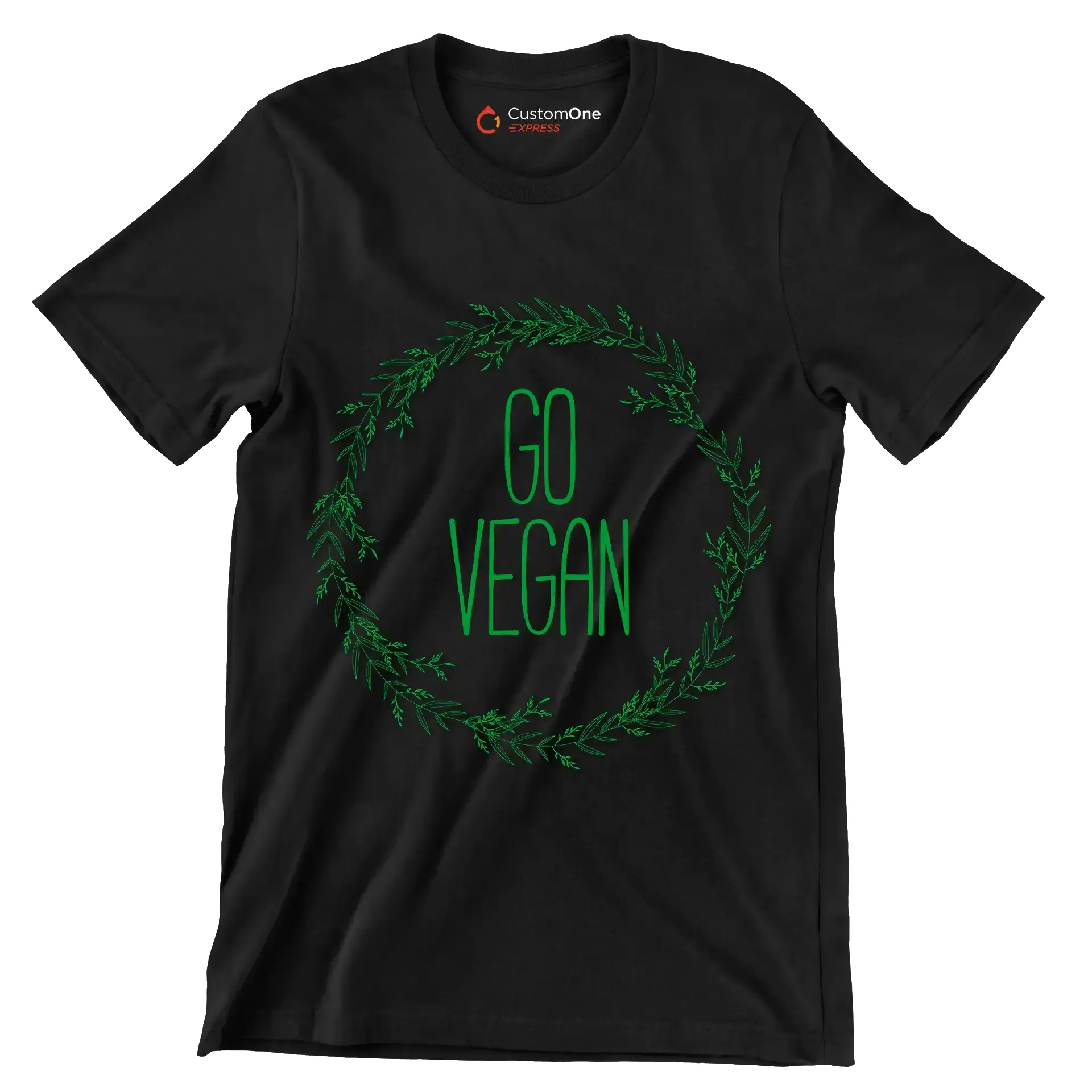 Go vegan - Vegan Themed T-Shirt-Black-S-Custom One Express
