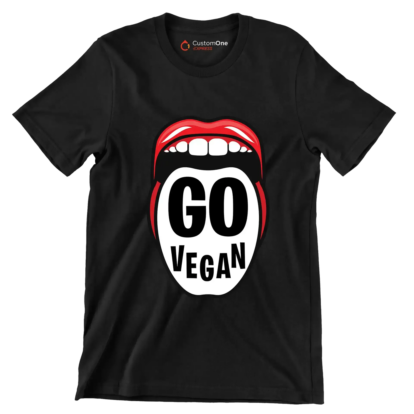 Go vegan - Vegan Themed T-Shirt-Black-S-Custom One Express