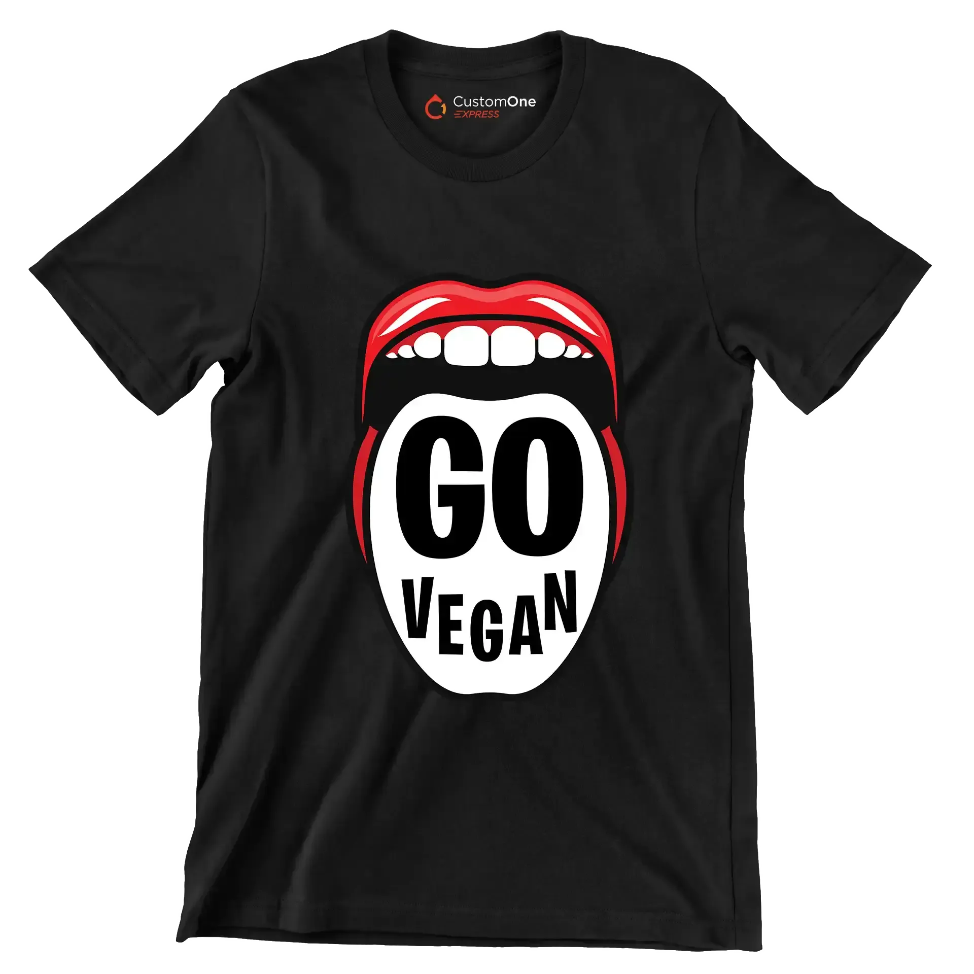 Go vegan - Vegan Themed T-Shirt-Black-S-Custom One Express