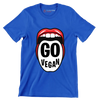 Go vegan - Vegan Themed T-Shirt-Blue-S-Custom One Express