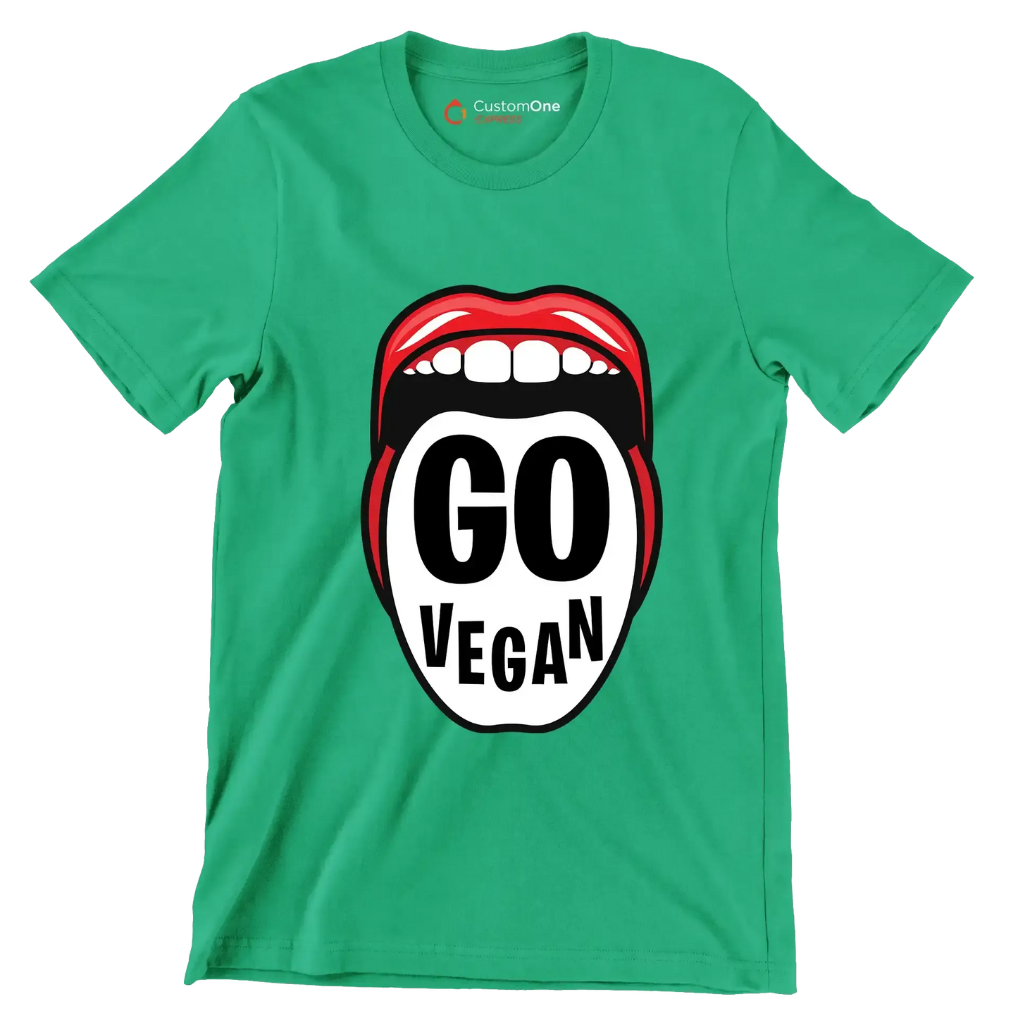 Go vegan - Vegan Themed T-Shirt-Green-S-Custom One Express