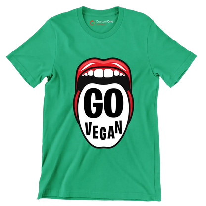 Go vegan - Vegan Themed T-Shirt-Green-S-Custom One Express