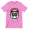 Go vegan - Vegan Themed T-Shirt-Pink-S-Custom One Express