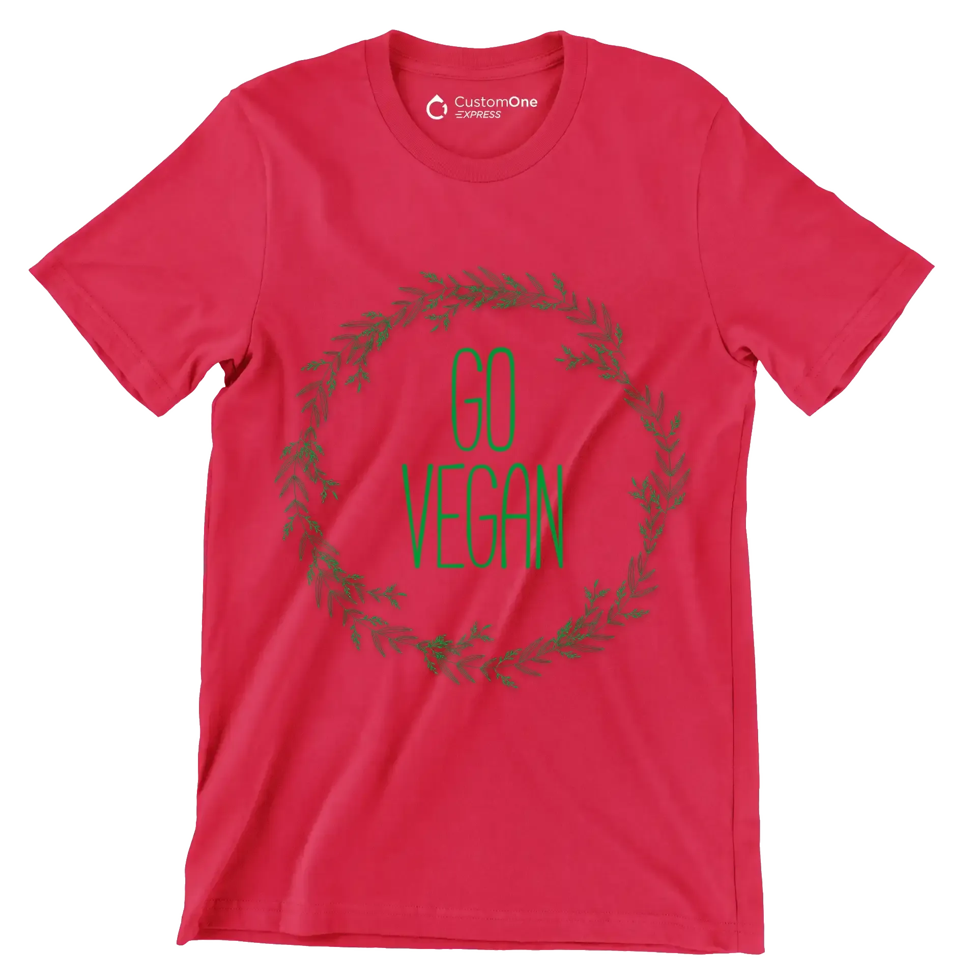 Go vegan - Vegan Themed T-Shirt-Red-S-Custom One Express