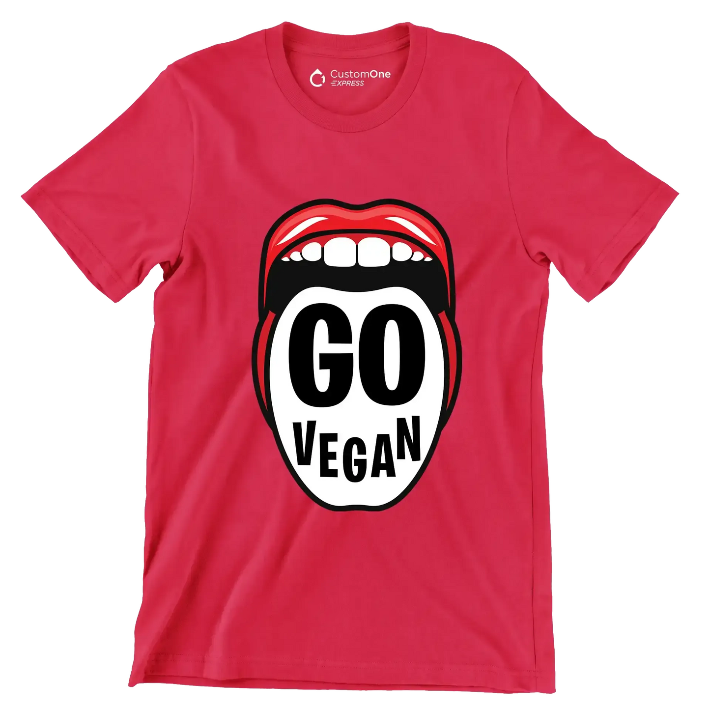 Go vegan - Vegan Themed T-Shirt-Red-S-Custom One Express