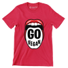 Go vegan - Vegan Themed T-Shirt-Red-S-Custom One Express