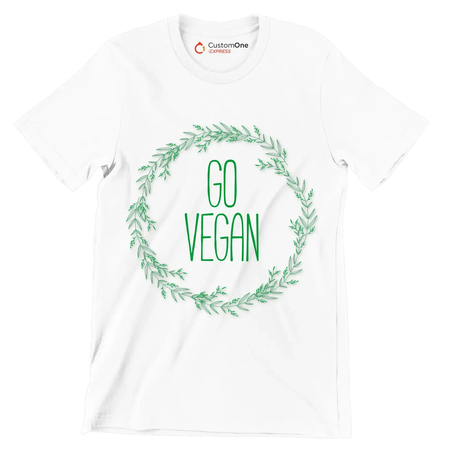 Go vegan - Vegan Themed T-Shirt-White-S-Custom One Express