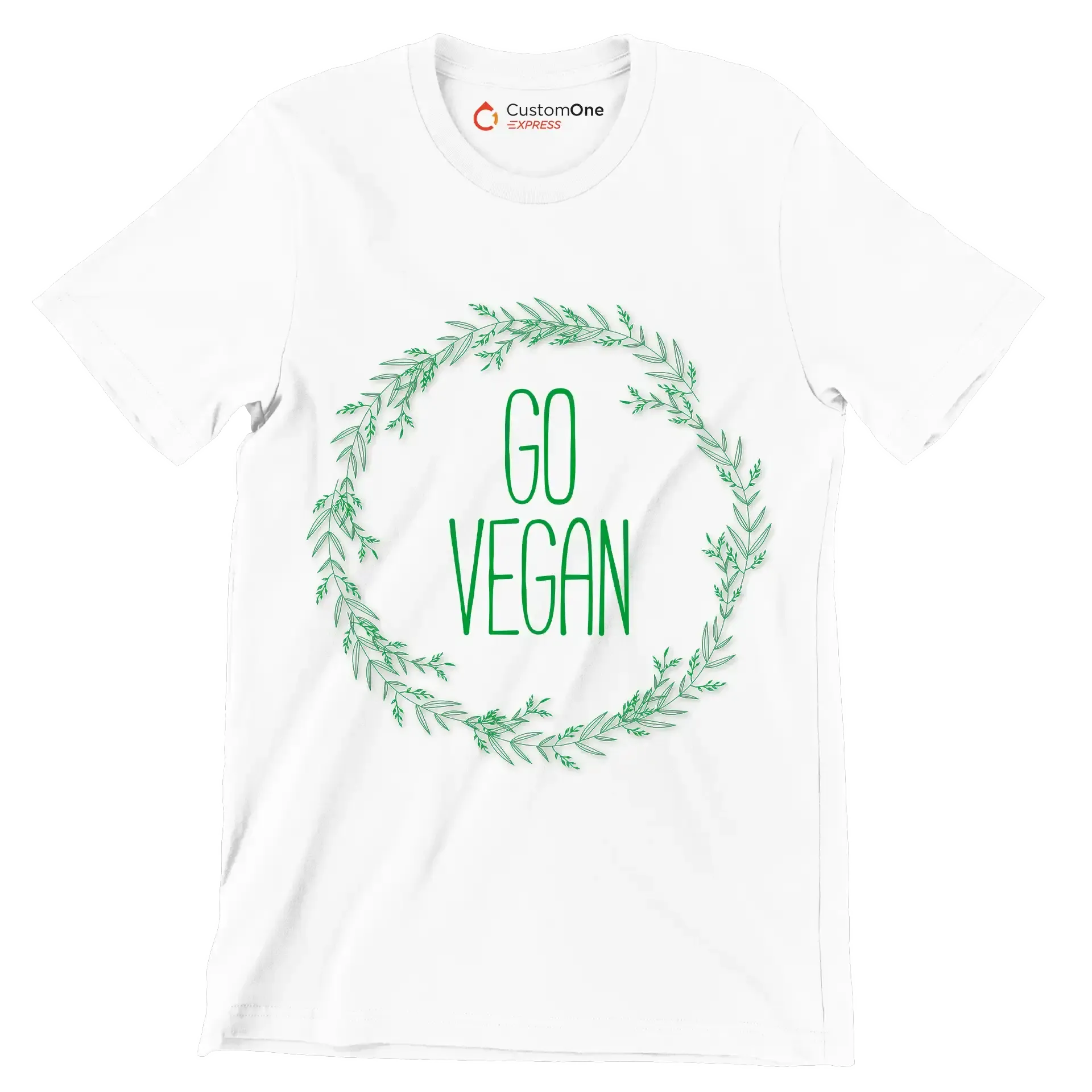 Go vegan - Vegan Themed T-Shirt-White-S-Custom One Express