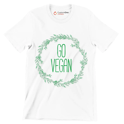 Go vegan - Vegan Themed T-Shirt-White-S-Custom One Express
