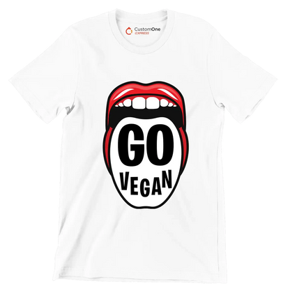 Go vegan - Vegan Themed T-Shirt-White-S-Custom One Express