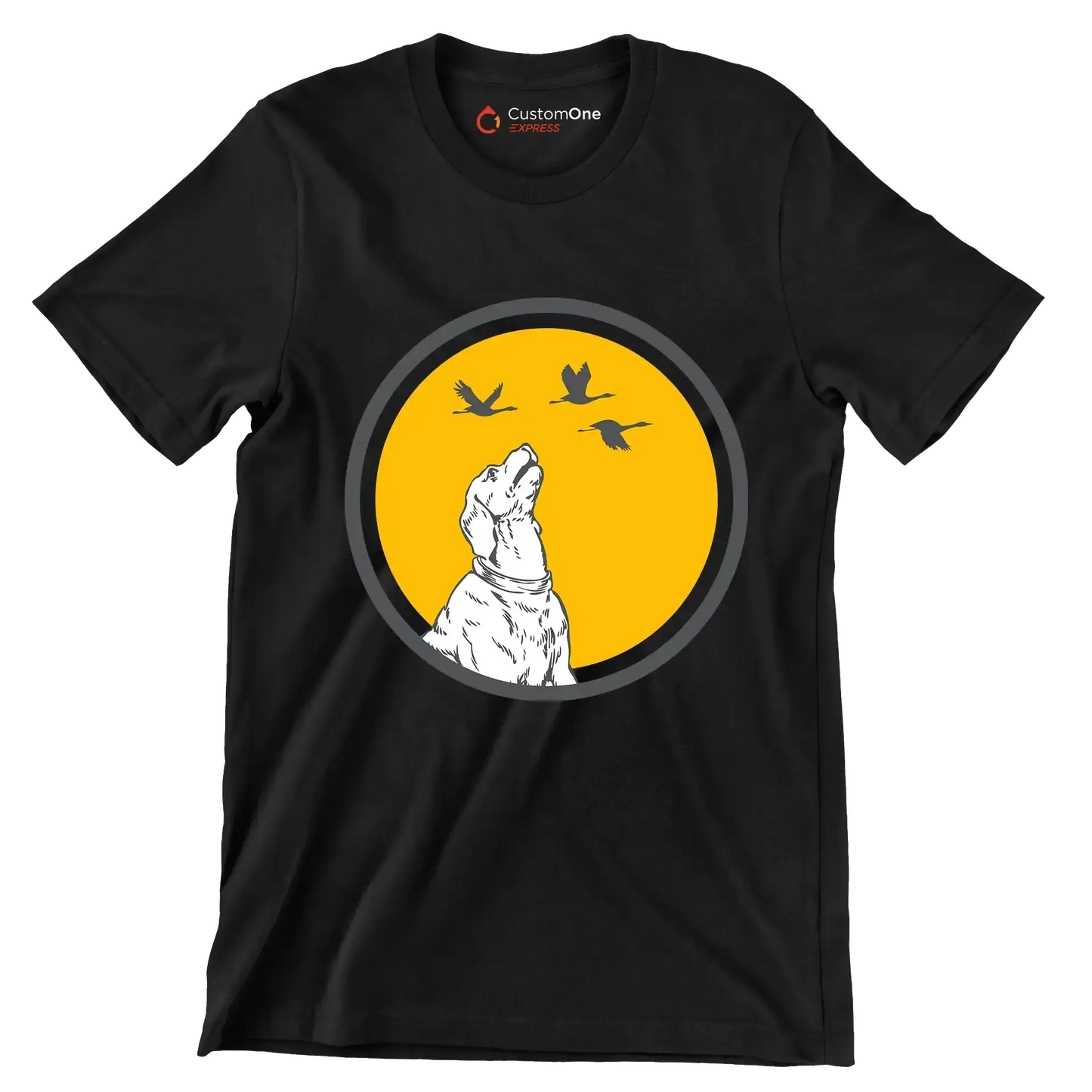 Golden Horizon Guardian - Dog Themed T-Shirt-Black-S-Custom One Express