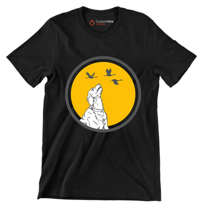 Golden Horizon Guardian - Dog Themed T-Shirt-Black-S-Custom One Express