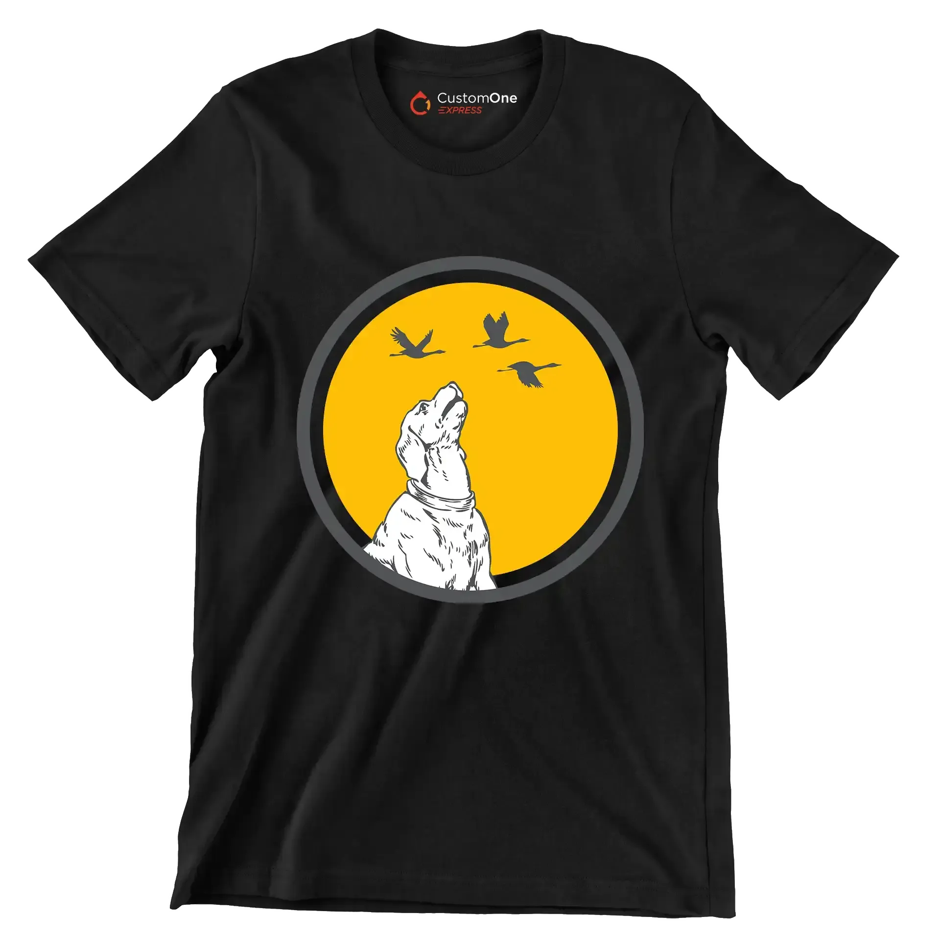 Golden Horizon Guardian - Dog Themed T-Shirt-Black-S-Custom One Express