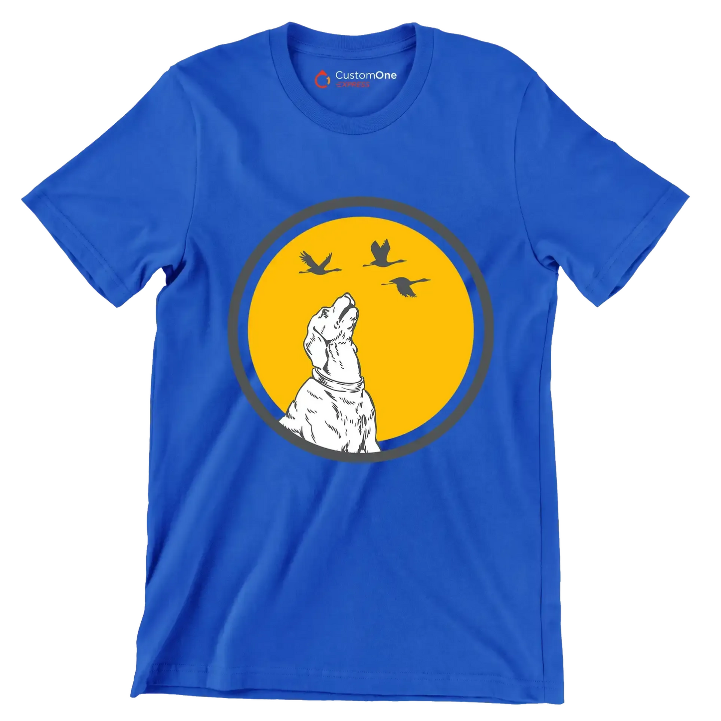 Golden Horizon Guardian - Dog Themed T-Shirt-Blue-S-Custom One Express