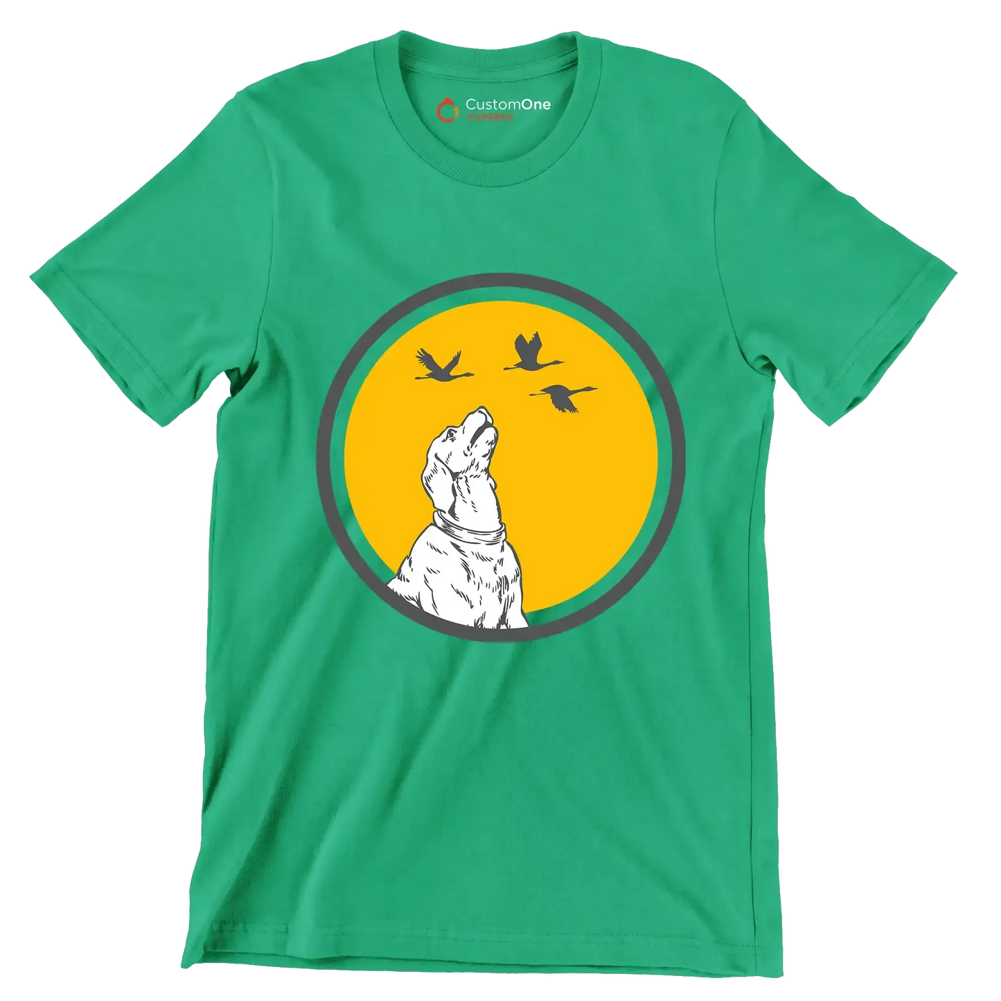 Golden Horizon Guardian - Dog Themed T-Shirt-Green-S-Custom One Express