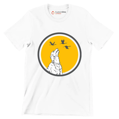 Golden Horizon Guardian - Dog Themed T-Shirt-White-S-Custom One Express