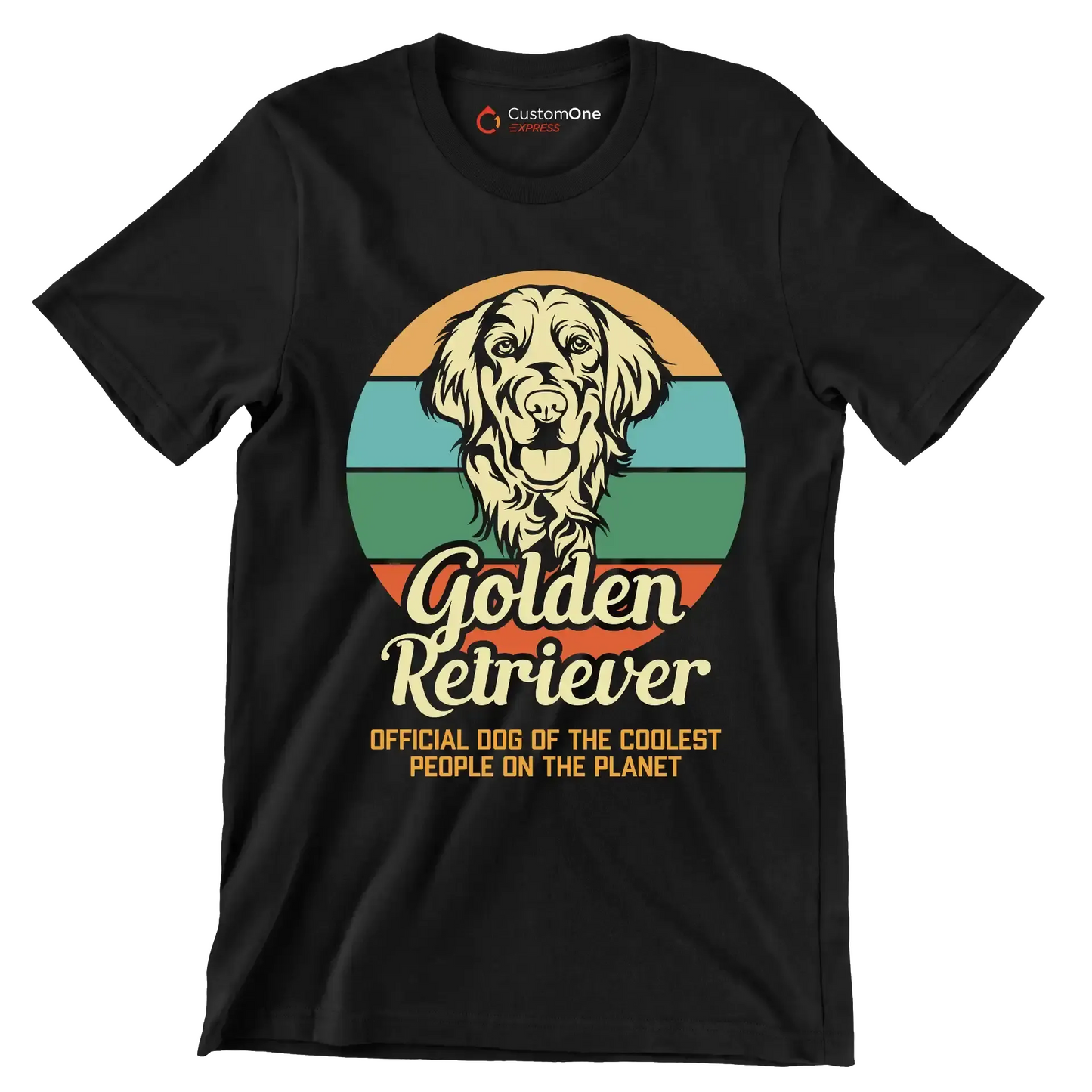 Golden retriever official dog of the coolest people on the planet - Dog Themed T-Shirt-Black-S-Custom One Express