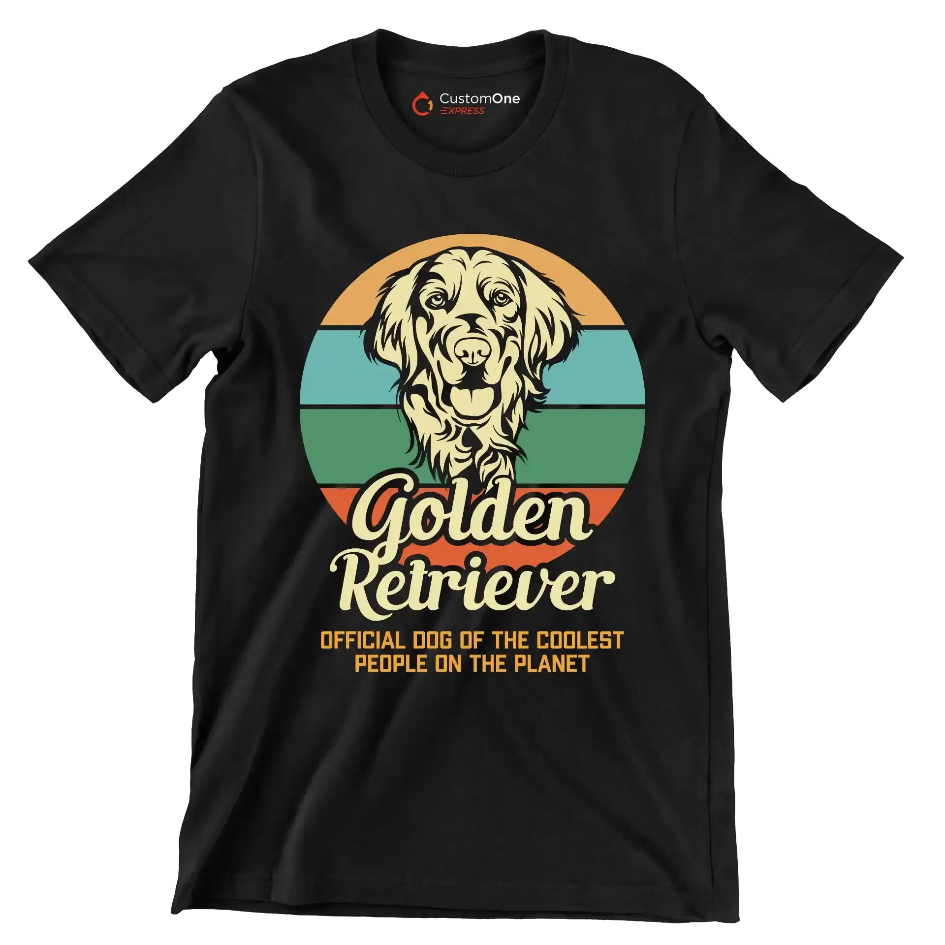 Golden retriever official dog of the coolest people on the planet - Dog Themed T-Shirt-Black-S-Custom One Express