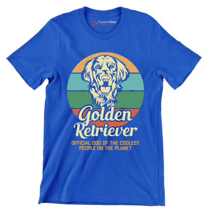 Golden retriever official dog of the coolest people on the planet - Dog Themed T-Shirt-Blue-S-Custom One Express