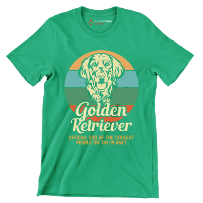 Golden retriever official dog of the coolest people on the planet - Dog Themed T-Shirt-Green-S-Custom One Express