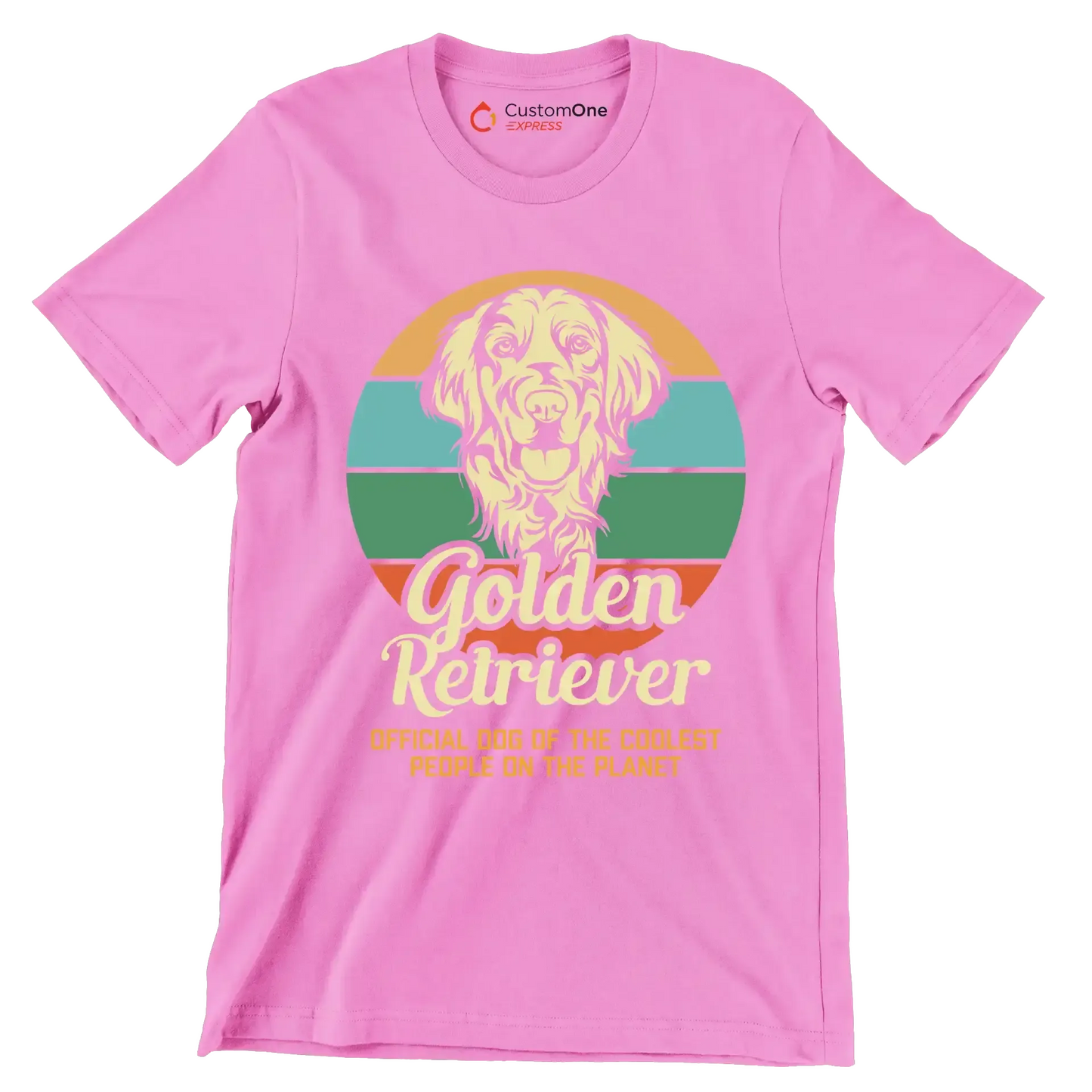 Golden retriever official dog of the coolest people on the planet - Dog Themed T-Shirt-Pink-S-Custom One Express