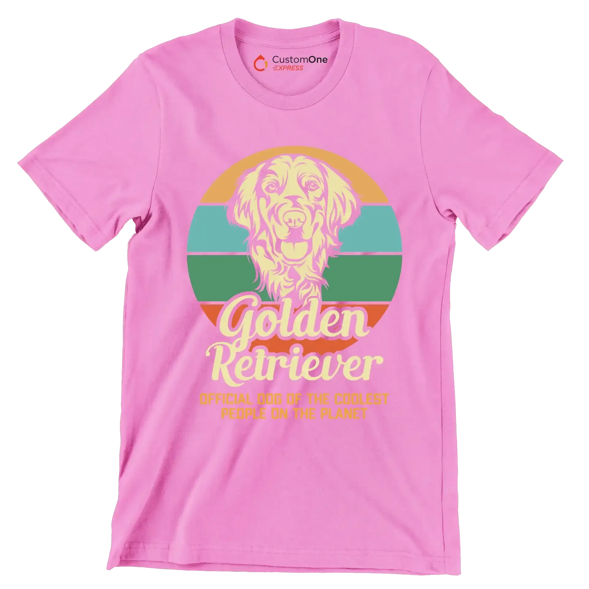 Golden retriever official dog of the coolest people on the planet - Dog Themed T-Shirt-Pink-S-Custom One Express